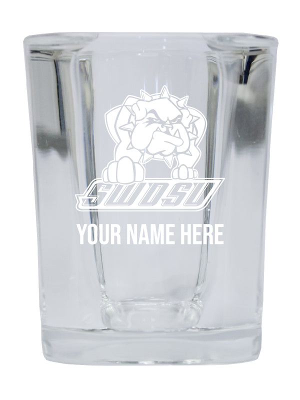 NCAA Southwestern Oklahoma State University Personalized 2oz Stemless Shot Glass - Custom Laser Etched 4-Pack