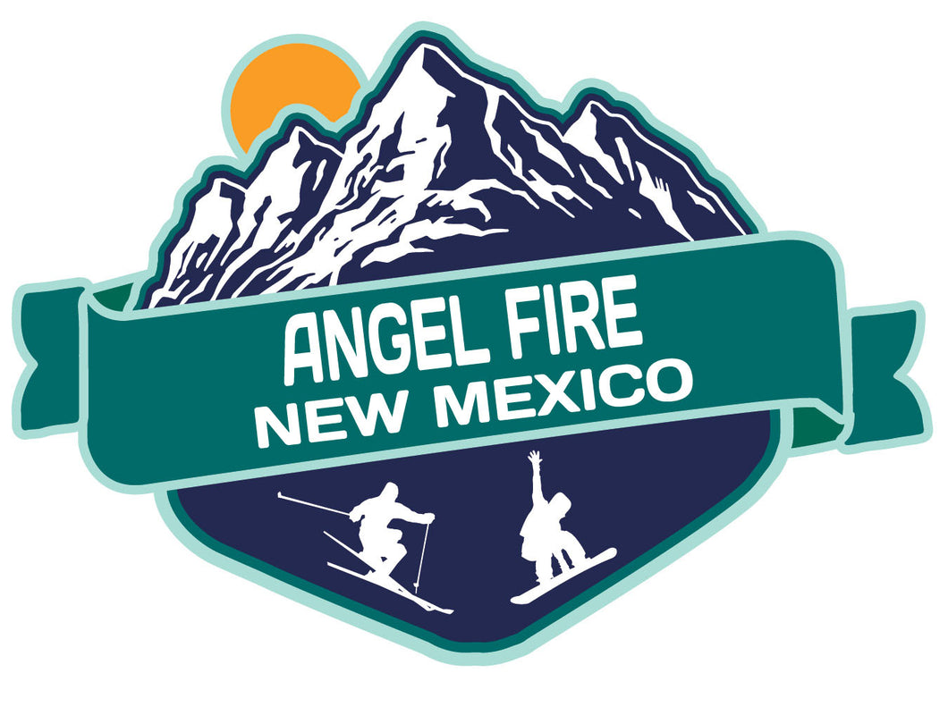 Angel Fire New Mexico Ski Adventures Souvenir 4 Inch Vinyl Decal Sticker Mountain Design