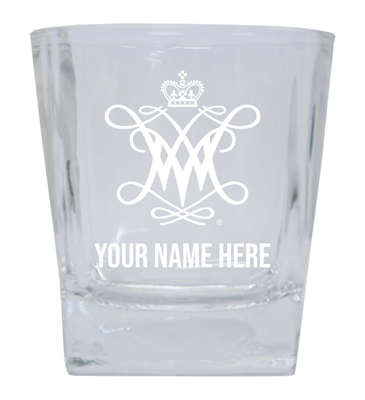 William and Mary Personalized NCAA Spirit Elegance 10oz Etched Glass Tumbler