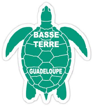 Basse Terre Guadeloupe 4 Inch Green Turtle Shape Decal Sticker