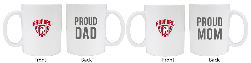 Radford University Highlanders Proud Mom And Dad White Ceramic Coffee Mug 2 pack (White)