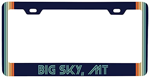 Big Sky Montana Car Metal License Plate Frame Retro Design