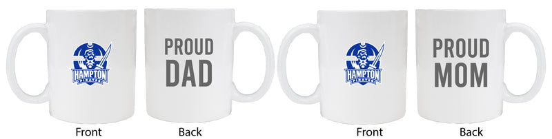 Hampton University Proud Mom And Dad White Ceramic Coffee Mug 2 pack (White)