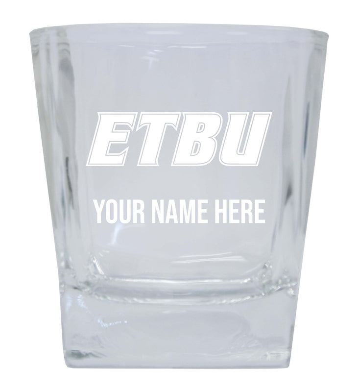 East Texas Baptist University Personalized NCAA Spirit Elegance 10oz Etched Glass Tumbler