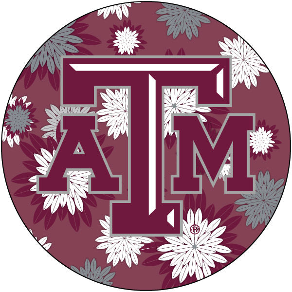 Texas A&M Aggies Round 4-Inch NCAA Floral Love Vinyl Sticker - Blossoming School Spirit Decal