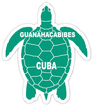Centro Visitante Guanahacabibes Cuba 4 Inch Green Turtle Shape Decal Sticker