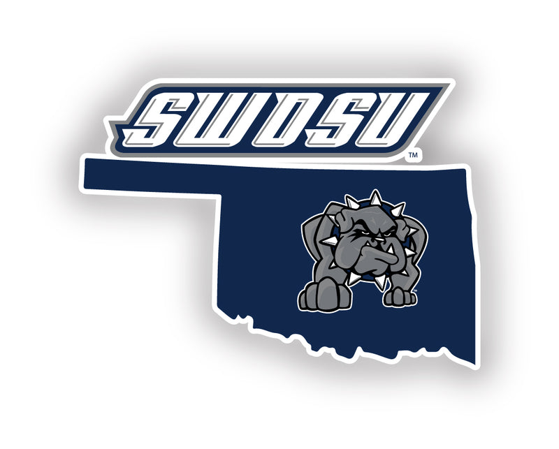 Southwestern Oklahoma State University 4-Inch State Shape NCAA Vinyl Decal Sticker for Fans, Students, and Alumni