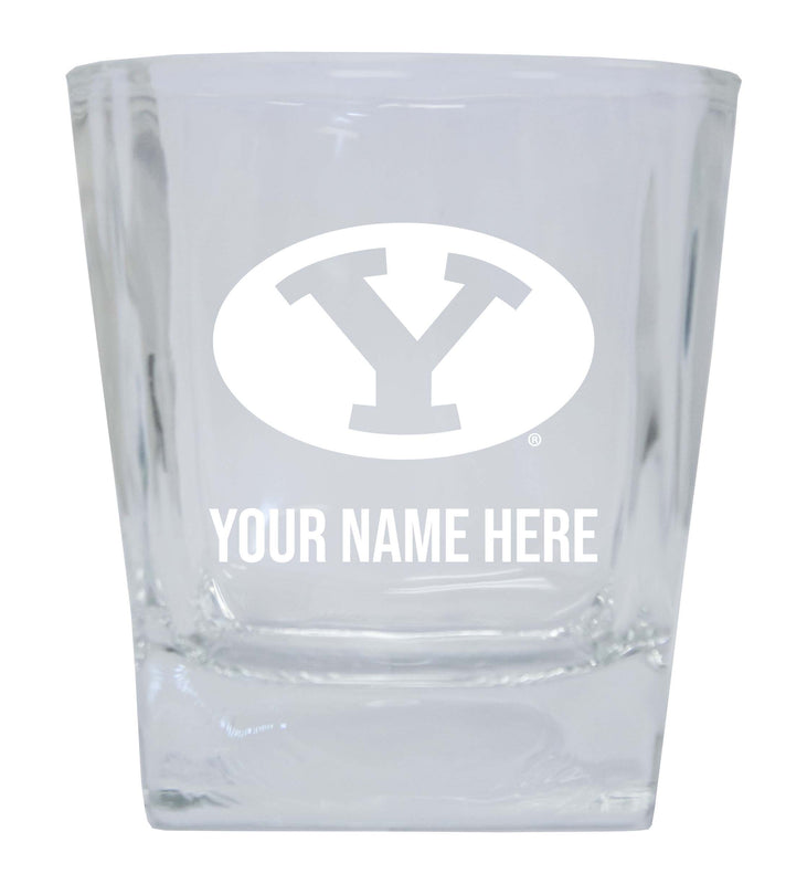 Brigham Young Cougars 2-Pack Personalized NCAA Spirit Elegance 10oz Etched Glass Tumbler