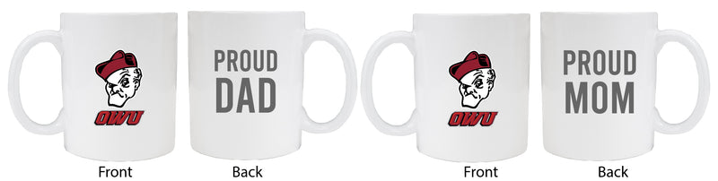 Ohio Wesleyan University Proud Mom And Dad White Ceramic Coffee Mug 2 pack (White)