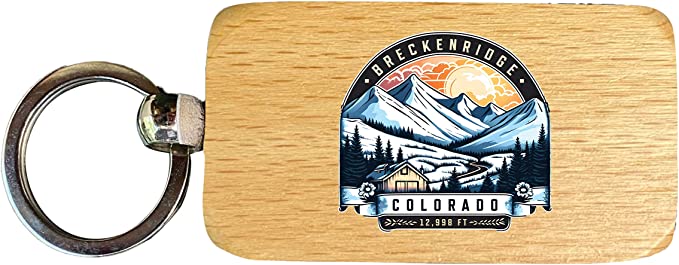 Breckenridge Colorado Souvenir 2.5x1-Inch Souvenir Wooden Keychain