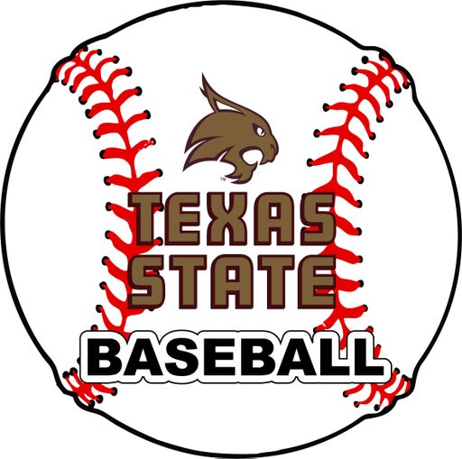 Texas State Bobcats 4-Inch Round Baseball NCAA Passion Vinyl Decal Sticker