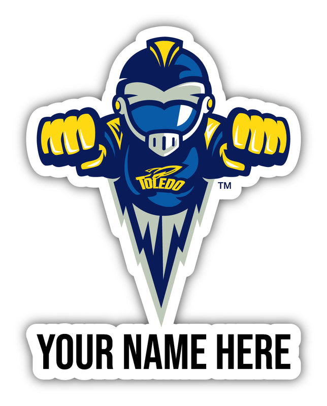 Toledo Rockets 9x14-Inch Mascot Logo NCAA Custom Name Vinyl Sticker - Personalize with Name