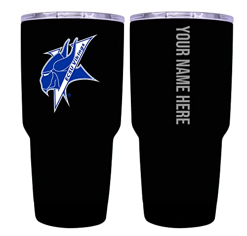 Custom Elizabeth City State University Black Insulated Tumbler - 24oz Engraved Stainless Steel Travel Mug