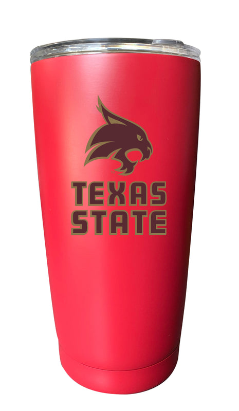 Texas State Bobcats NCAA Insulated Tumbler - 16oz Stainless Steel Travel Mug Choose Your Color