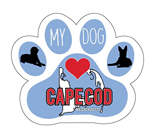 Cape Cod Massachusetts National Seashore Lighthouse Nautical Beach Souvenir My Dog Loves Dog Paw Decal