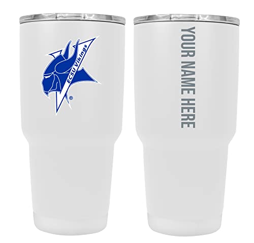 Custom Elizabeth City State University White Insulated Tumbler - 24oz Engraved Stainless Steel Travel Mug