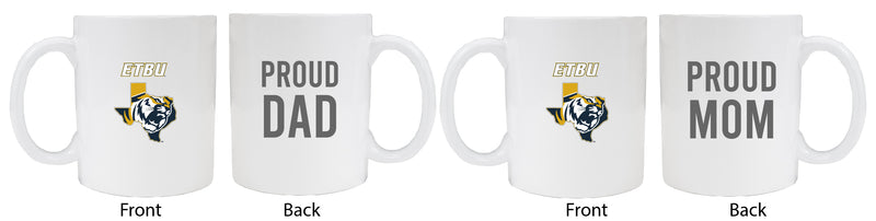 East Texas Baptist University Proud Mom And Dad White Ceramic Coffee Mug 2 pack (White)