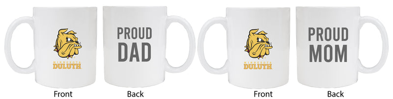 Minnesota Duluth Bulldogs Proud Mom And Dad White Ceramic Coffee Mug 2 pack (White)