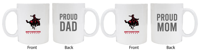 Northwestern Oklahoma State University Proud Mom And Dad White Ceramic Coffee Mug 2 pack (White)