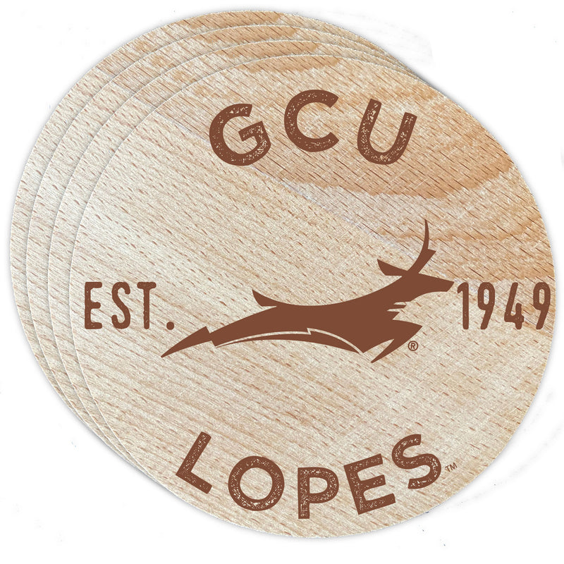 Grand Canyon University Lopes Officially Licensed Wood Coasters (4-Pack) - Laser Engraved, Never Fade Design