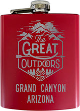Load image into Gallery viewer, Grand Canyon Arizona Laser Engraved Explore the Outdoors Souvenir 7 oz Stainless Steel Flask
