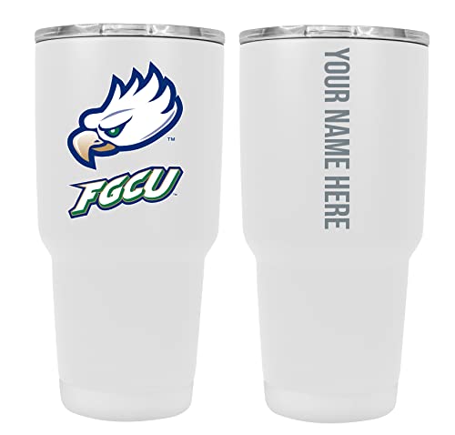 Custom Florida Gulf Coast Eagles White Insulated Tumbler - 24oz Engraved Stainless Steel Travel Mug