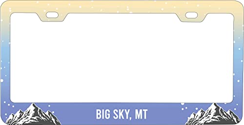Big Sky Montana Ski Snowboard Winter Adventures Metal License Plate Frame