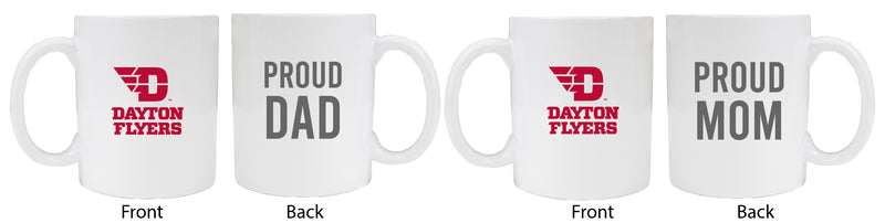 Dayton Flyers Proud Mom And Dad White Ceramic Coffee Mug 2 pack (White)