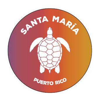 San Juan Puerto Rico 4 Inch Round Decal Sticker Turtle Design