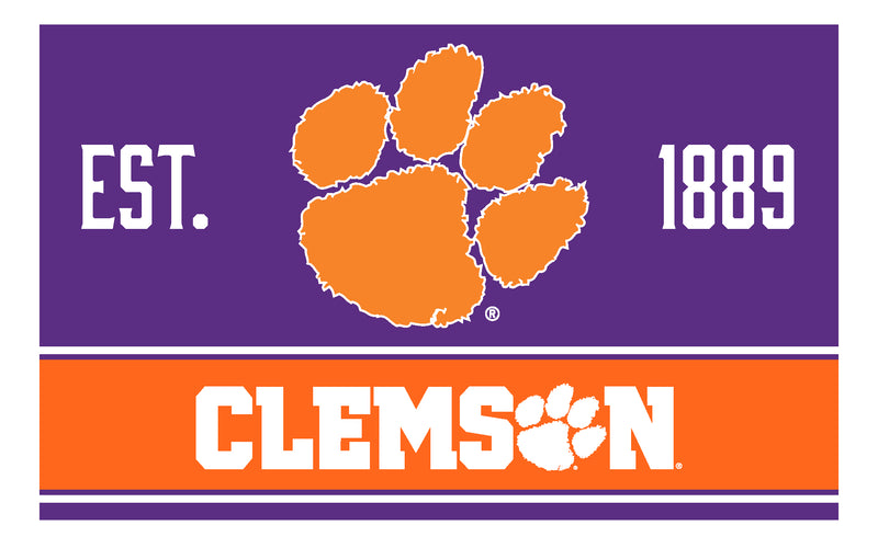 Clemson Tigers Wood Sign with Frame