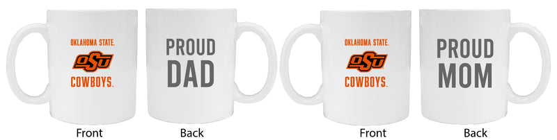 Oklahoma State Cowboys Proud Mom And Dad White Ceramic Coffee Mug 2 pack (White)