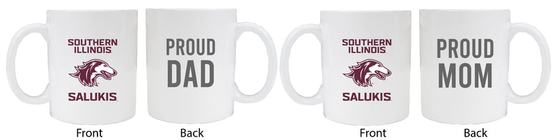 Southern Illinois Salukis Proud Mom And Dad White Ceramic Coffee Mug 2 pack (White)