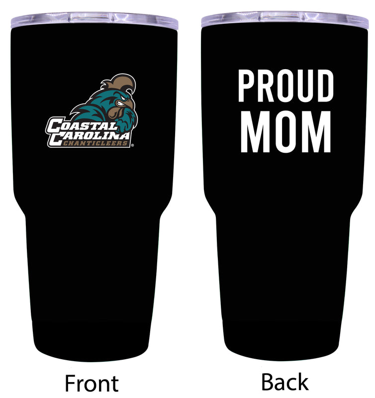 Coastal Carolina University Proud Mom 24 oz Insulated Stainless Steel Tumbler - Black