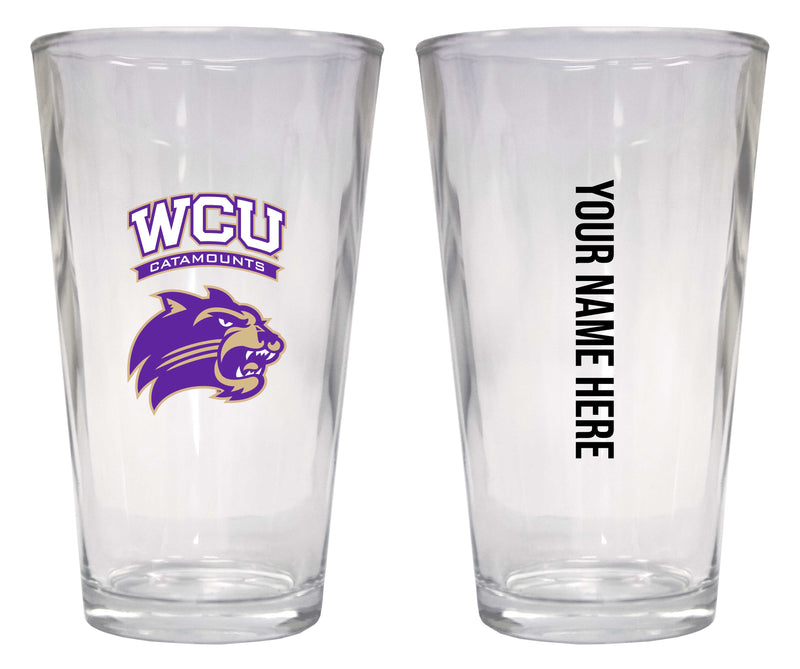 Customizable NCAA Western Carolina University 16 oz Pint Glass – Perfect Gift Personalized With your own or any fan name