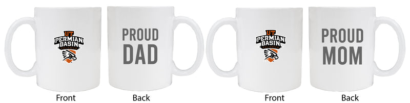 University of Texas of the Permian Basin Proud Mom And Dad White Ceramic Coffee Mug 2 pack (White)