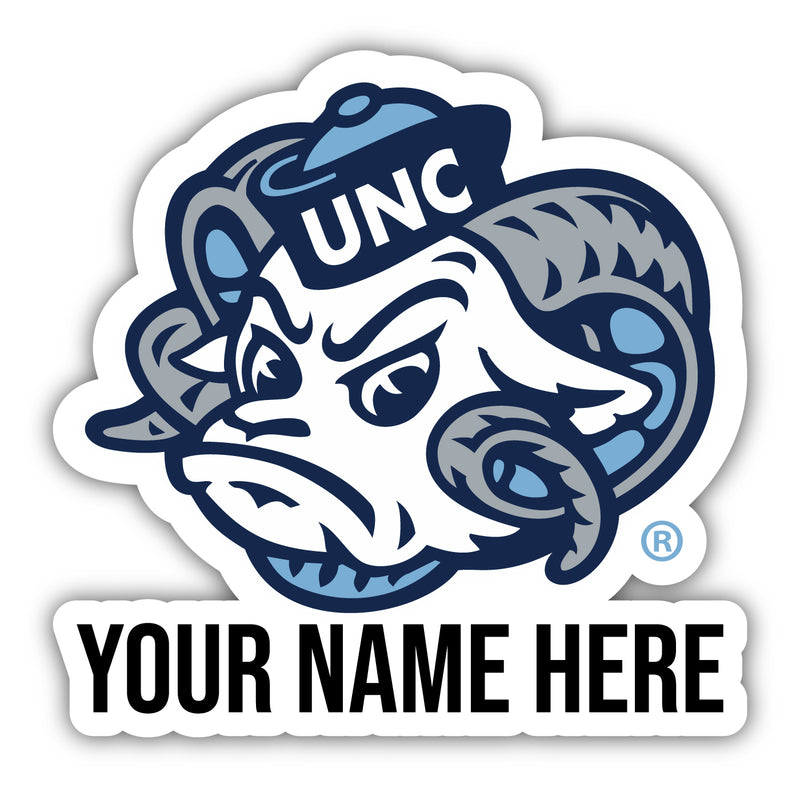 UNC Tar Heels 9x14-Inch Mascot Logo NCAA Custom Name Vinyl Sticker - Personalize with Name