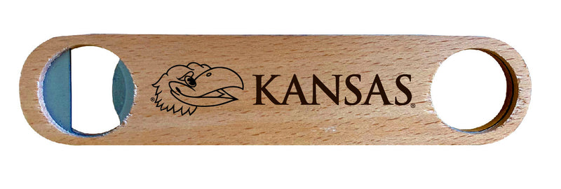 Kansas Jayhawks NCAA Elegant Laser-Etched Wooden Bottle Opener - Collegiate Bar Accessory