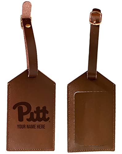 Pittsburgh Panthers Premium Leather Luggage Tag - Laser-Engraved Custom Name Option