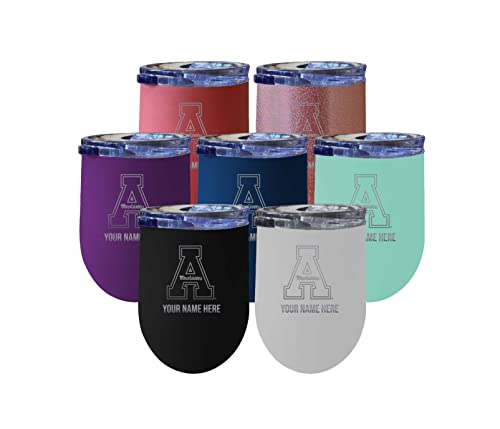 Custom Appalachian State NCAA Etched Wine Tumbler - 12oz Personalized Stainless Steel Insulated Cup