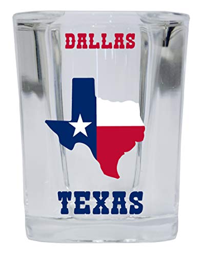 Dallas Texas Square Shot Glass 4-Pack