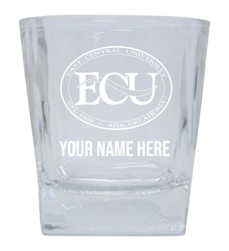 East Central University Tigers 2-Pack Personalized NCAA Spirit Elegance 10oz Etched Glass Tumbler