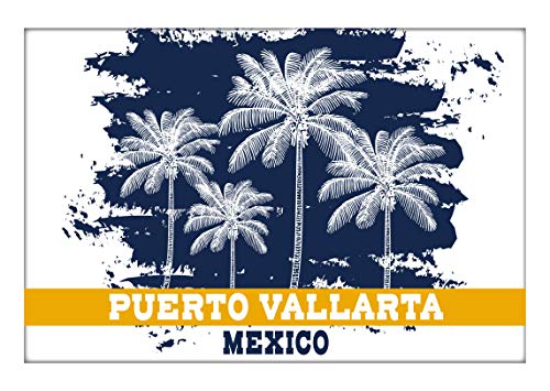 Puerto Vallarta Mexico Souvenir 2x3 Inch Fridge Magnet Palm Design