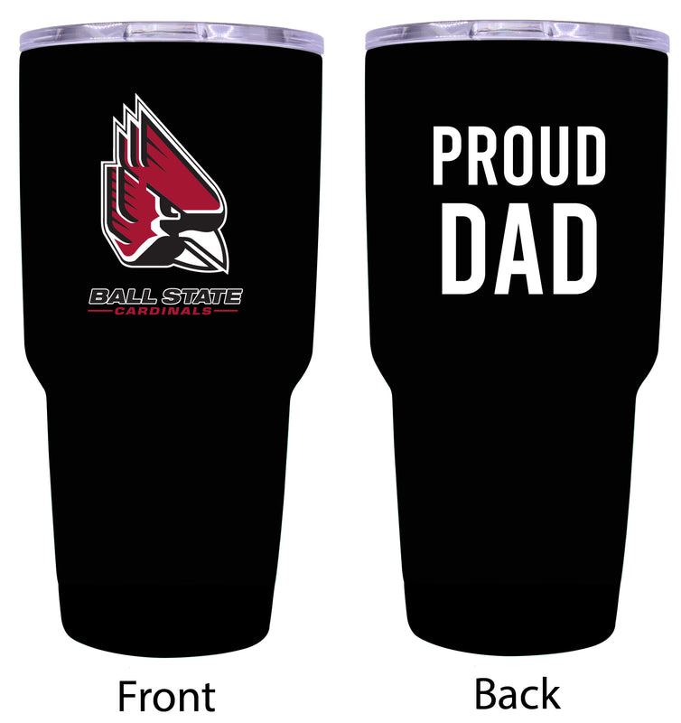 Ball State University Proud Dad 24 oz Insulated Stainless Steel Tumbler Black