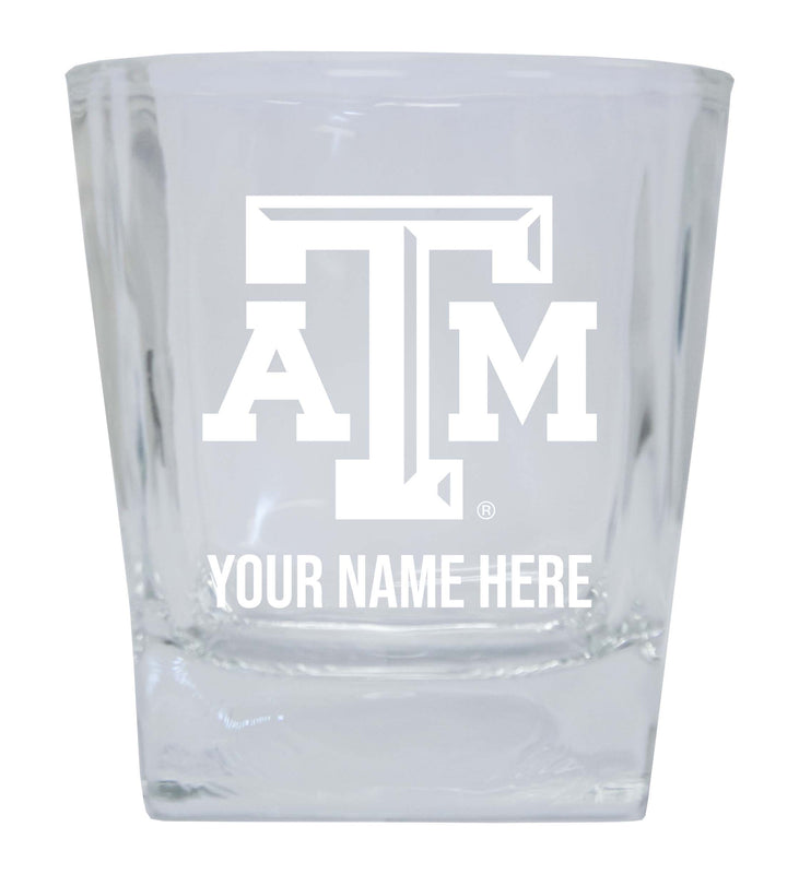 Texas A&M Aggies 2-Pack Personalized NCAA Spirit Elegance 10oz Etched Glass Tumbler