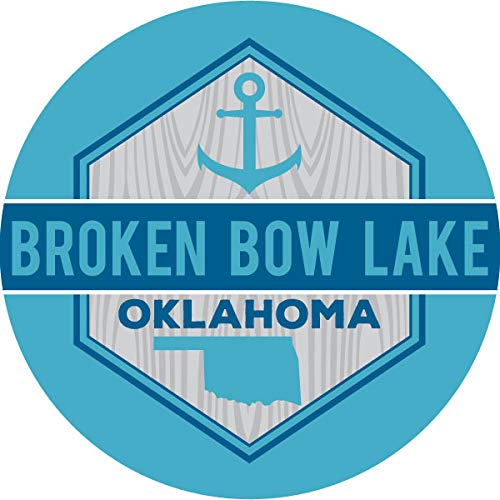 Broken Bow Oklahoma Lake Nautical Resevoir Trendy Souvenir 4 Inch Round Decal Sticker