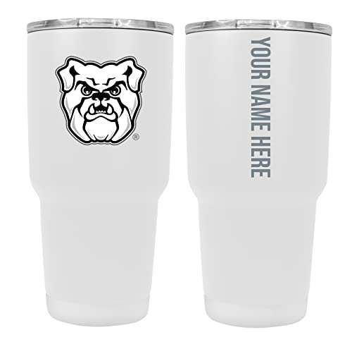 Custom Butler Bulldogs White Insulated Tumbler - 24oz Engraved Stainless Steel Travel Mug