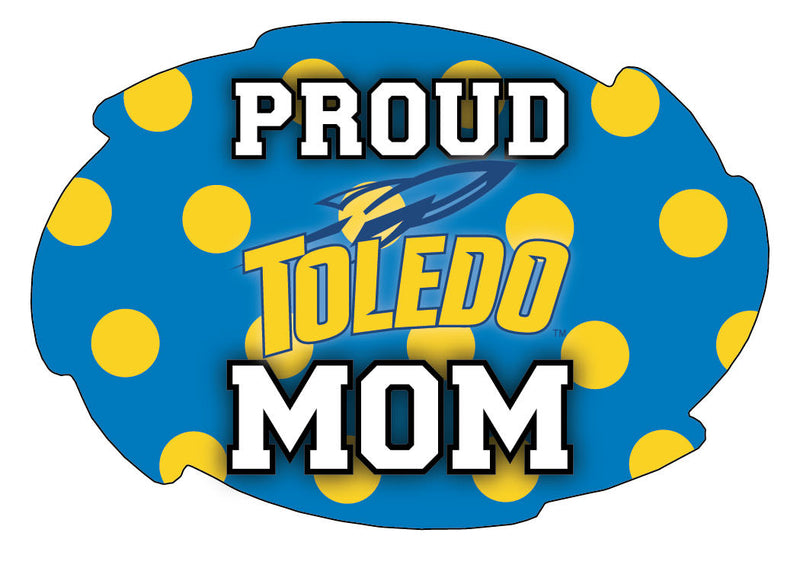 Toledo Rockets 5x6-Inch Swirl Shape Proud Mom NCAA - Durable School Spirit Vinyl Decal Perfect Gift for Mom