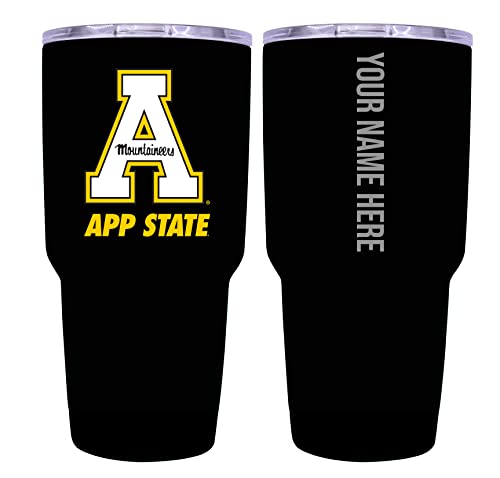 Custom Appalachian State Black Insulated Tumbler - 24oz Engraved Stainless Steel Travel Mug