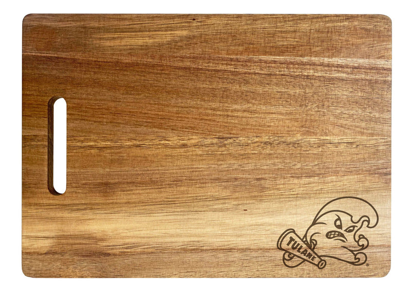 Tulane University Green Wave Classic Acacia Wood Cutting Board - Small Corner Logo