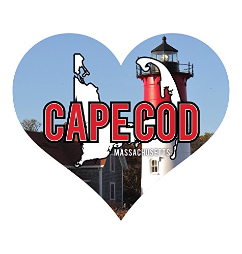 Cape Cod Massachusetts National Seashore Lighthouse Nautical Beach Souvenir Heart Sticker Decal